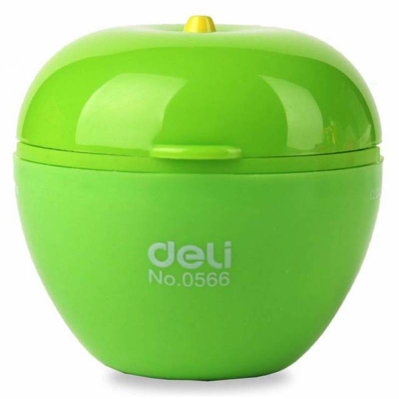 Точилка для карандашей ручная Deli E0566 Яблоко 2 отверстия пластик ассорти главное фото